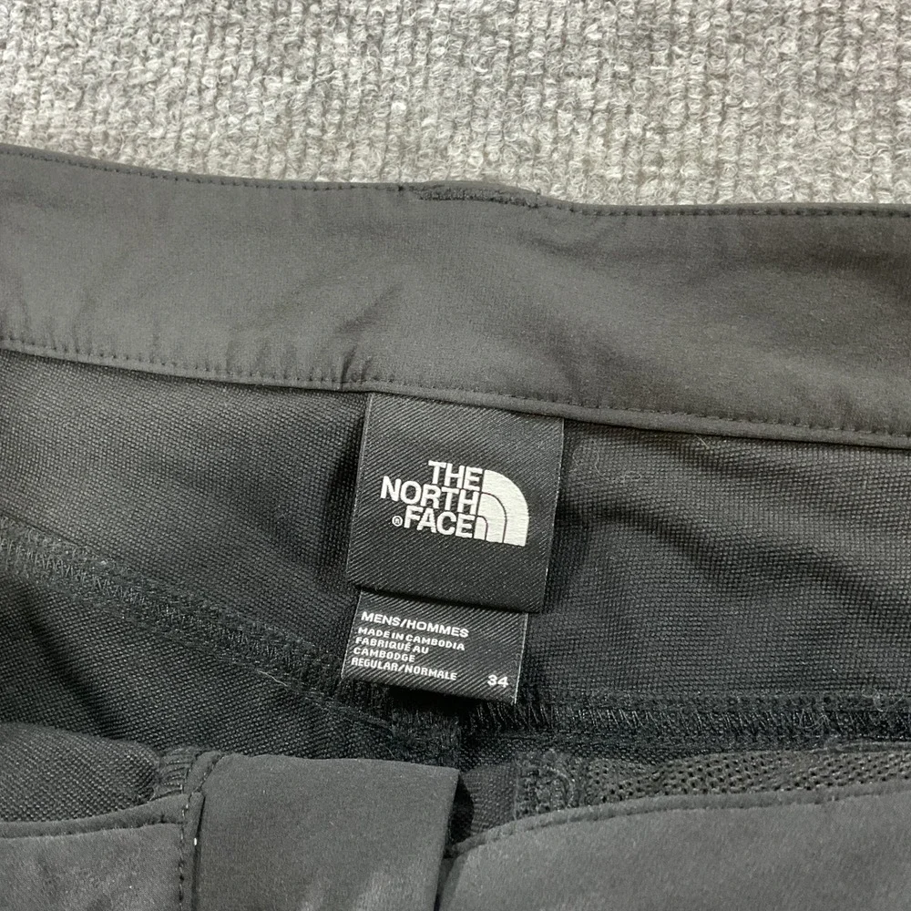 The North Face Mens Hiking Shorts 34 Black Stretch ZipPocket Outdoor Performance